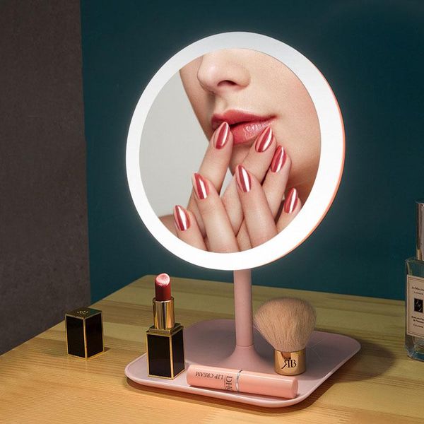 

mirrors led deskmakeup mirror usb charge light make up multi-brightness adjustment home dorm smart touch