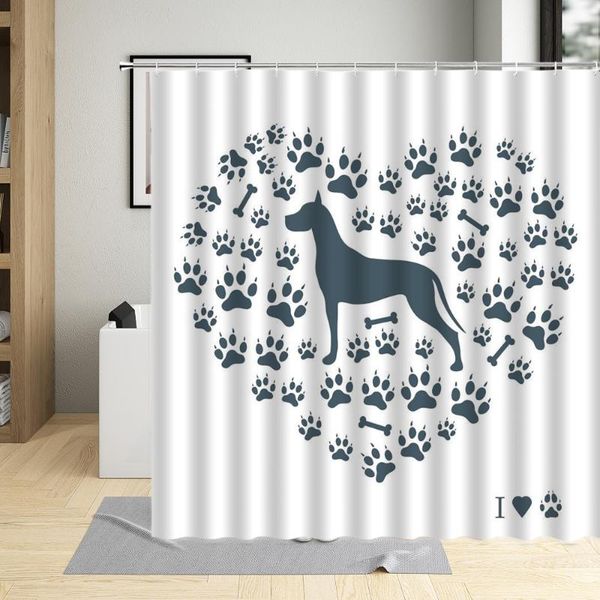 

shower curtains cartoons animal dog spaniel puppy curtain waterproof polyester bathroom kids for home decor cloth with hooks