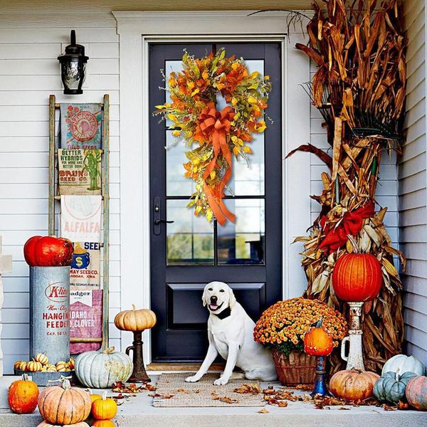 

party favor autumn pumpkin truck stolen goods wreath doorplate home decoration