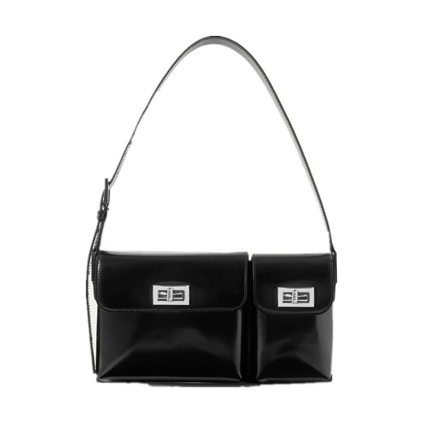 

billy shoulder bag glossed cowhide leather black cream baguette crossbody bags casual handbag for women big brand bf designer lady purses a5