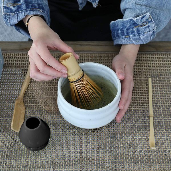

3 in 1 tea ceremony matcha ceramic tea bowl bamboo tea scoop matcha whisk japanese teaware tool matcha making tool set