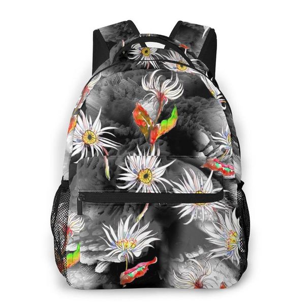 

backpack fashion women men students backpacks abstract dark floral print travel bag bookbag
