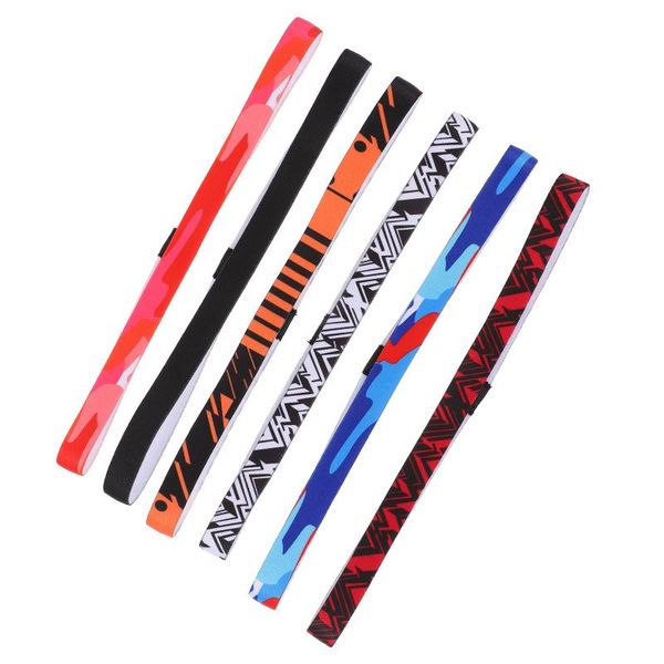 

waist support 6pcs colorful slim sports hairbands anti-skid yoga sweat bands, Black;gray