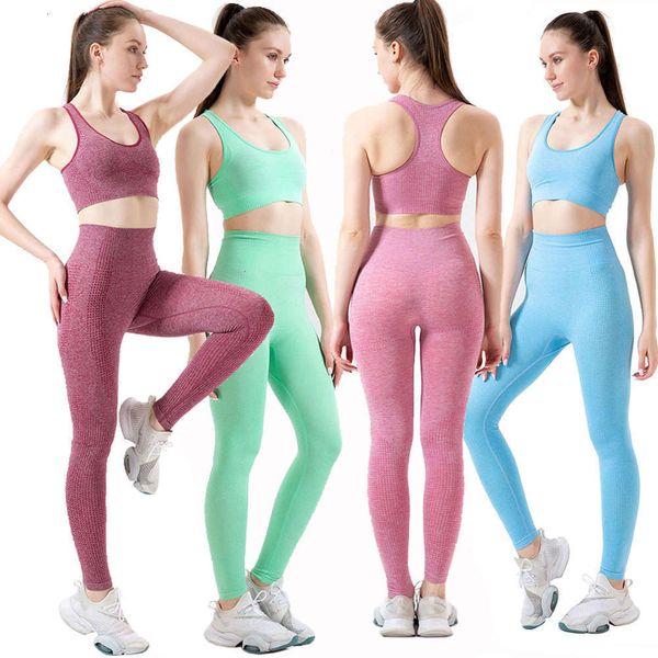 

women's tracksuits tracksuits tracksuitsdot jacquard seamless fitness quick drying comfortable long sleeve yoga suit two piece bra + hi, Gray