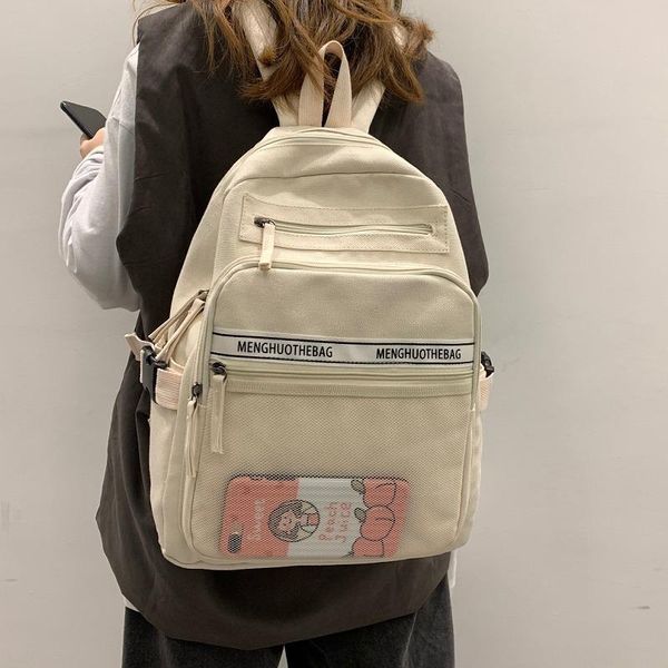 

backpack cute waterproof buckle women fashion school bags for teenage girls nylon harajuku female bag ladies luxury