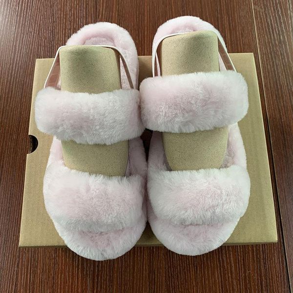 

slipper kids indoor fur slippers girls baby fluffy soft furry slides thick flats heel non slip house shoes child luxury design footwear, Black;grey