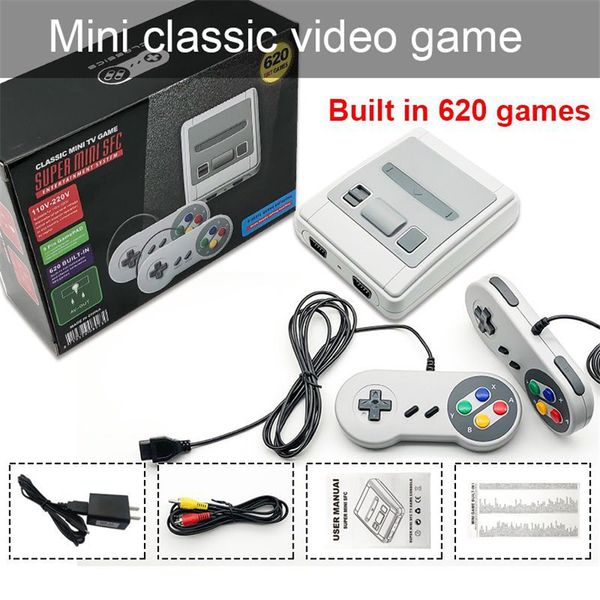 Super Mini SFC-620 Retao Classic TV Video Gaming Поддержка удваивает игроки портативные игры Console Cable AV OUT для FC NES дети подарок