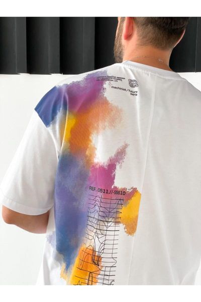 

men's t-shirts t-shirt white colorful future 2021 fashion, White;black