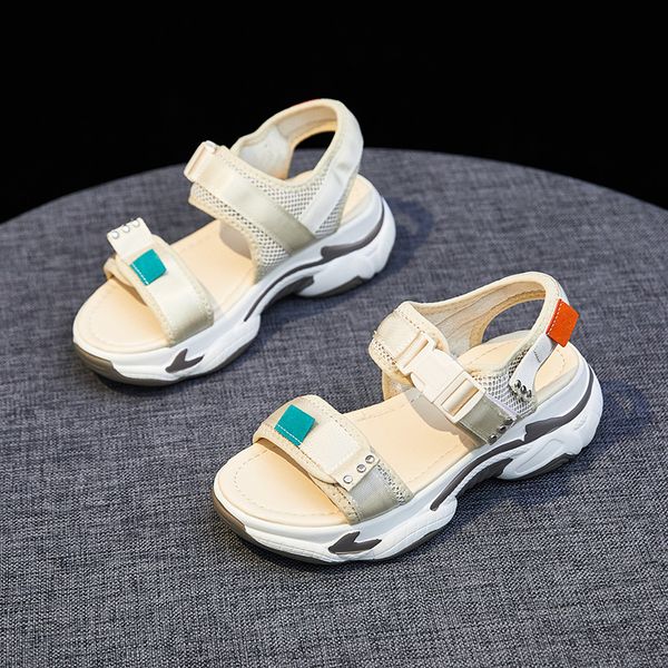 

womens summer beige beach sandals womens luxury flats sandals trending non-slip sandals womens platform shoes sandalias mujer, Black
