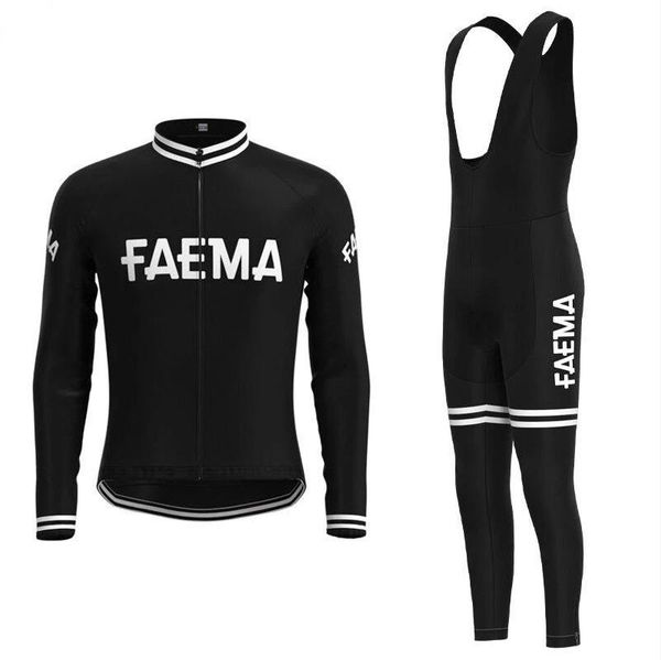 

racing sets faema pro cycling jersey set long sleeve mountain bike clothing breathable mtb bicycle clothes wear suit for mans, Black;blue