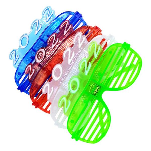 

party decoration 4pcs 2022 year props flashing glasses accessories (random color)