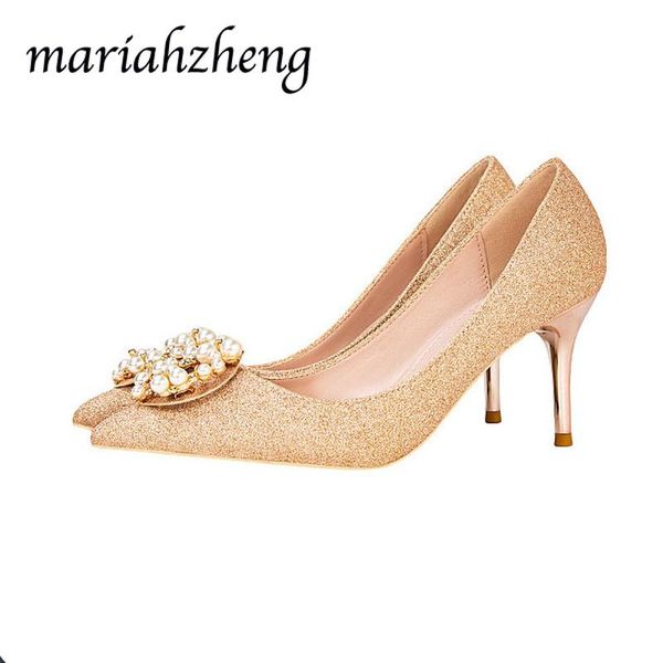 

mariahzheng autumn women's shoes slim bride show wedding pointed red high heel stiletto women zwm sandals, Black