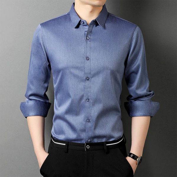 

men's casual shirts 2021 spring and autumn fashion clothing lapel long sleeve shirt zde1759, White;black