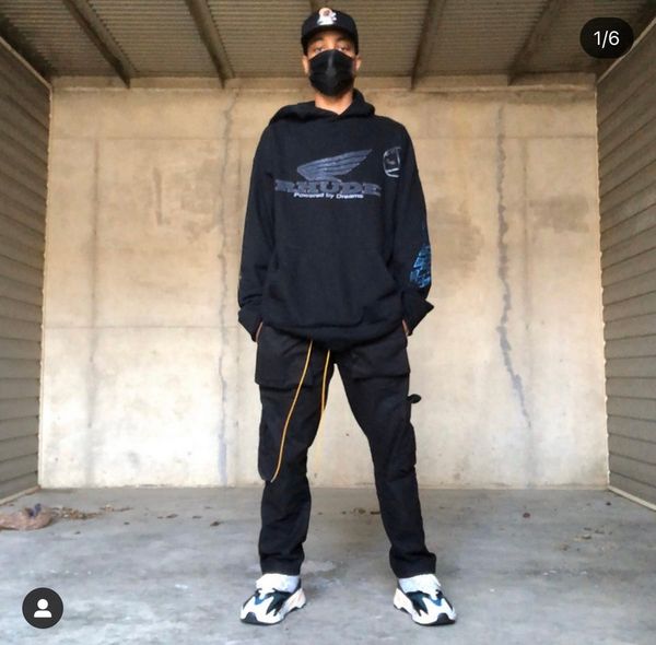 

2021ss rhude multi-pocket cargo oversize hip-hop drawstring women couple elastic waistline straight pants men, Black