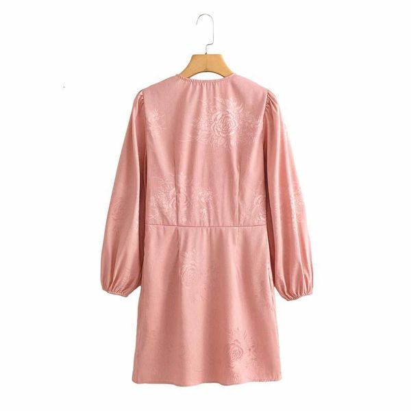 

pink v neck a line women's es casual clothing retro lantern sleeve button adorns long-sleeved , and slim skirt, Black;gray
