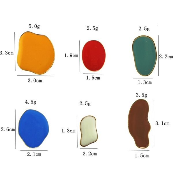 

simple irregular color dripping small earrings sense fashion glaze earrings