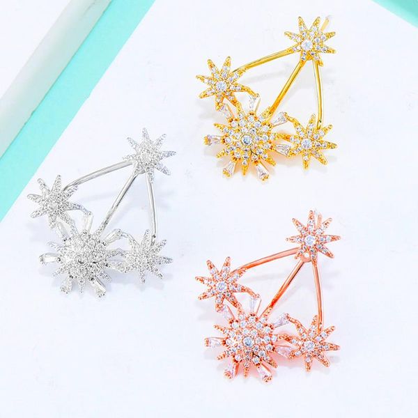 

stud blachette luxury exclusive women's crystal earrings rhinestone detachable bridal wedding party engagement jewelry, Golden;silver