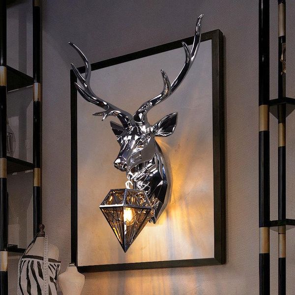 

wall lamps modern antler led lamp resin deer lights bedroom buckhorn kitchen hanging home decor soconces sconce