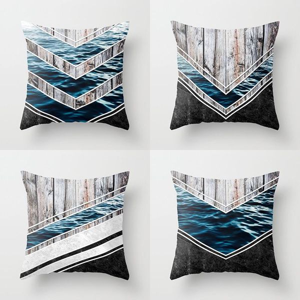 

cushion/decorative pillow home pillowcase wood grain stitching geometric ocean decorative for living room sofa