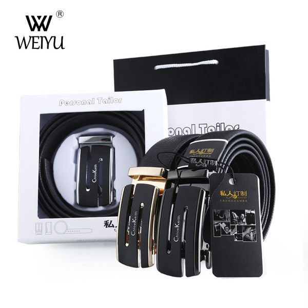 

classic leather alloy automatic buckle for gift to friends men's business casual pants belt straight, Black;brown