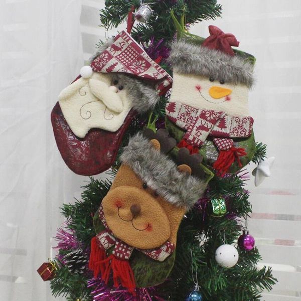 

christmas decorations stocking santa claus sock gift bag kids xmas decoration candy bauble tree ornaments supplies