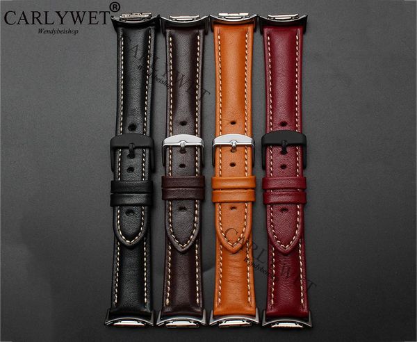 

watch bands carlywet leather vintage black brown blue green wrist band strap belt with adapter connector for gear s2 r720