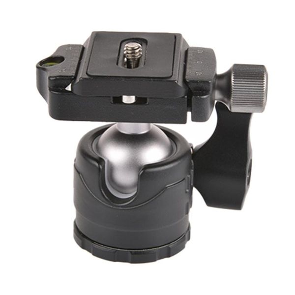 

lc-28 metal 360 rotating ball head with 1/4 quick release plate bubble level for tripod monopod dslr camera camcorder heads