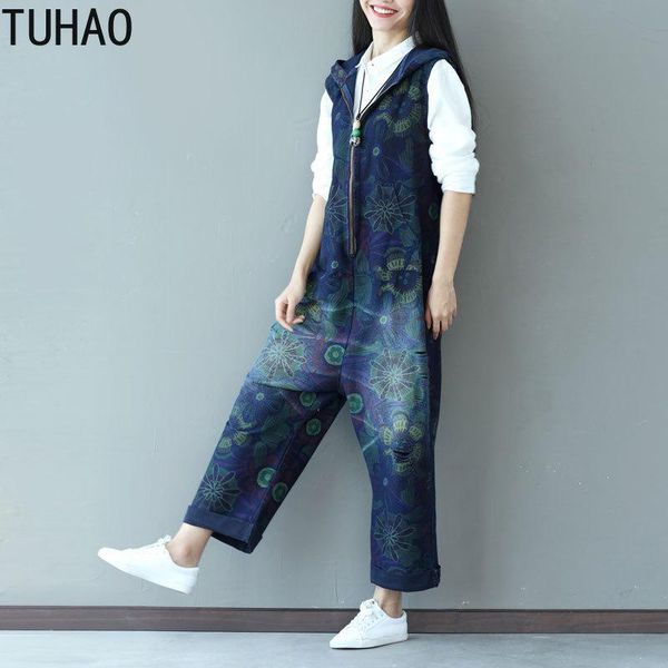 

women's jumpsuits & rompers tuhao hooded women girls loose plus size jumpsuit strap dungaree harem trousers ladies overall pants casual, Black;white