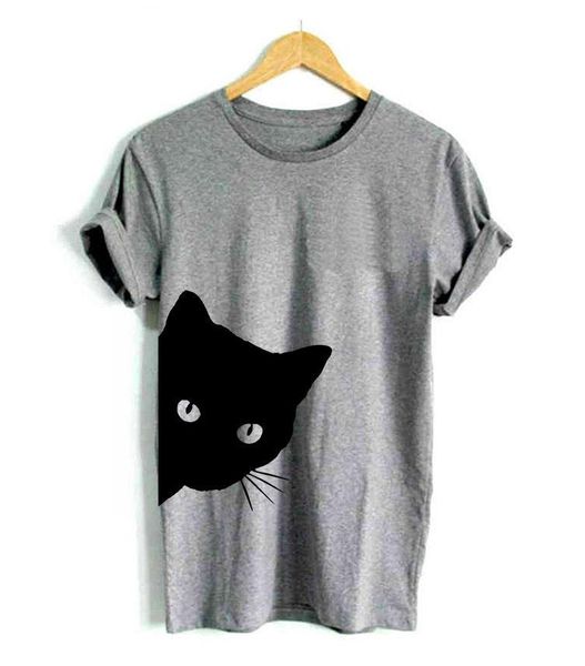 

women's t-shirt cat 3d print t-shirts summer short tee clothing funny clothes ladies fashion, White