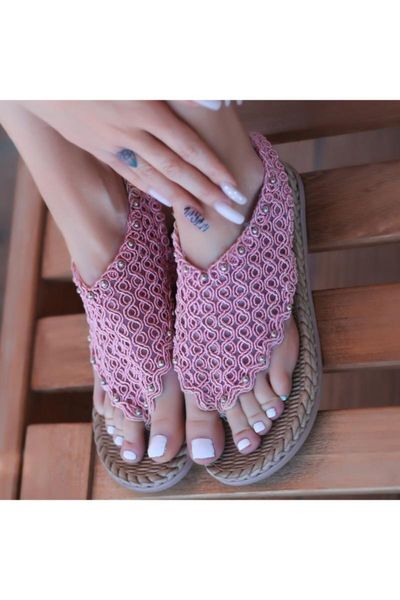 

sandals women powder braided, Black