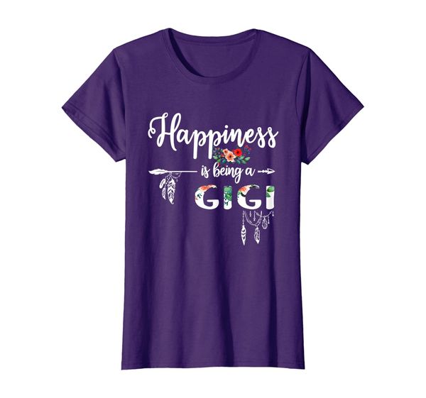 

womens grandma shirt happiness is being a gigi gifts floral t-shirt, White;black