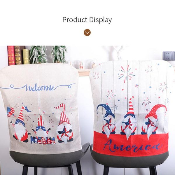 

chair covers independence day cover gnome pattern faceless doll furniture decoration dining room el banquet home party supplies