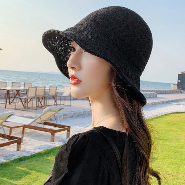 

caps & hats women's summer fashion cotton breathable sun outdoor versatile basin hat, Yellow