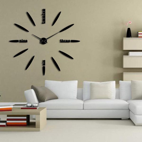 

wall clocks frameless diy large clock 3d mirror watch mute stickers for living room bedroom home decorations big time