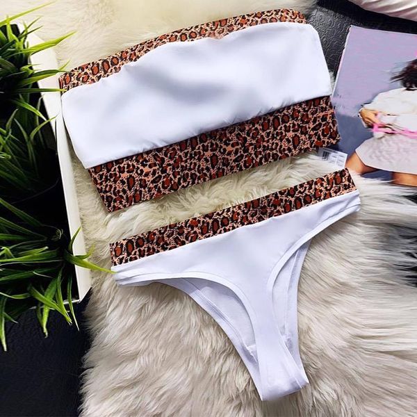 

one-piece suits swimsuit women bikinis ladies bikini maillot strapless leopard white swimming suit for low waisted beachwear bottom thong