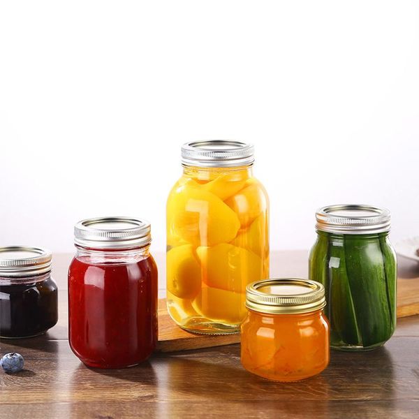 

storage bottles & jars canning mason silver metal airtight lids bottle tomato juices with cover household miscellaneous grain