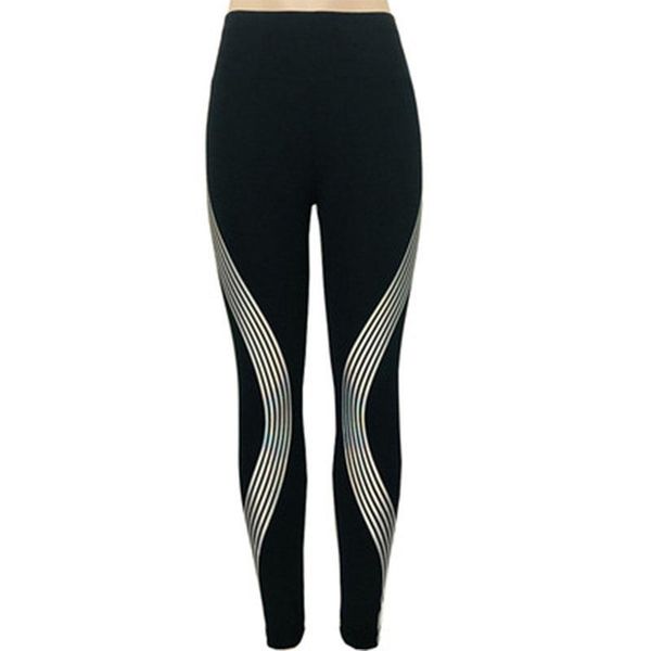

women's leggings normov women legging seamless high waist reflective woman fitness workout jeggings push up skinny pants female, Black