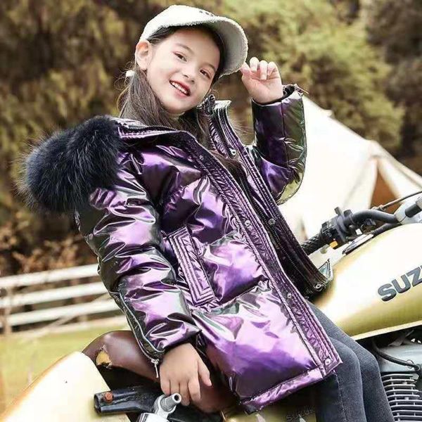 

down coat 2021 winter outerwear for 4-14y girls hooded warm clothes children kids cotton parkas snow wear, Blue;gray