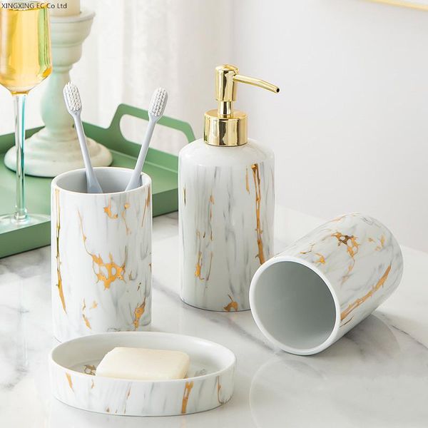 

nordic marble phnom penh bathroom supplies toiletry set ceramic lotion bottle soap dish mouthwash cup home storage melamine tray bath access