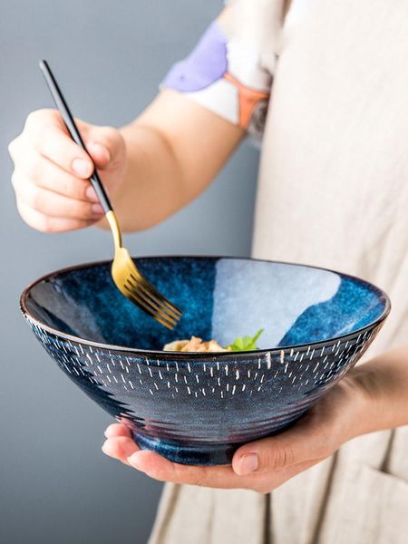 

starry thread bowl ceramic ramen large soup household hat salad european tableware open bowls