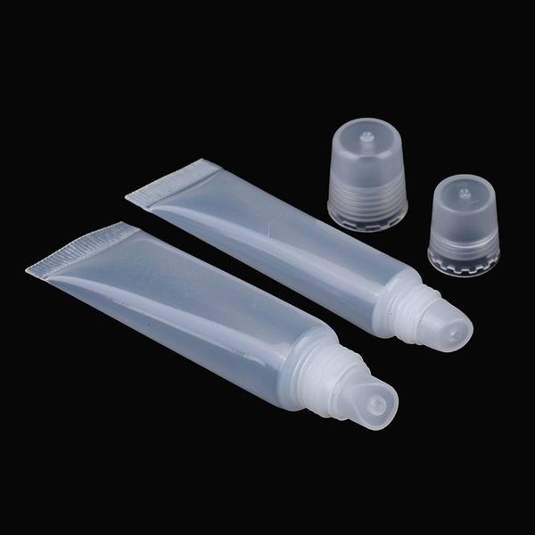 

storage bottles & jars 1pc 8/10/15ml empty lip gloss tubes lipstick tube soft makeup squeeze clear container