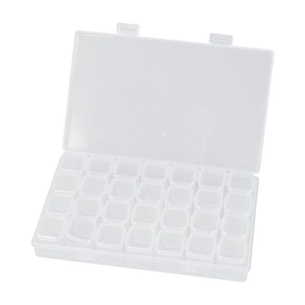 

storage boxes & bins 28 grids jewellery case organizer container with removable dividers nail art diamonds beads earrings display