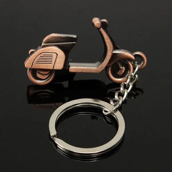 

fashion bronze 3d motorcycle scooter keychain classic keyring pendant, Silver