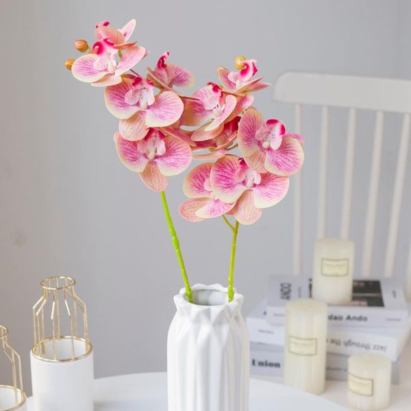

decorative flowers & wreaths artificial 3d tape orchid phalaenopsis butterfly fake plants vases for wedding home festival decor