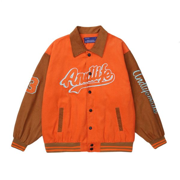 

men's hoodies & sweatshirts letter embroidered contrast couture jacket male autumn fashion mark lapel baseball clothes vww1, Black