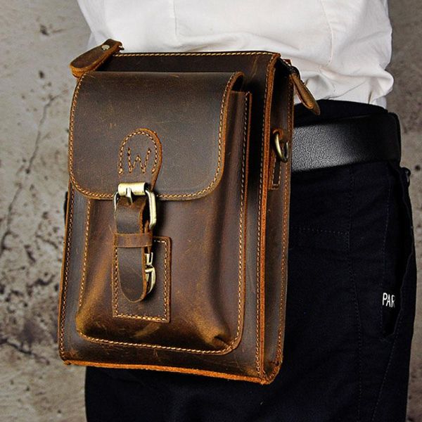

men waist bag belt fanny pack vintage messenger bags wallet cell phone case