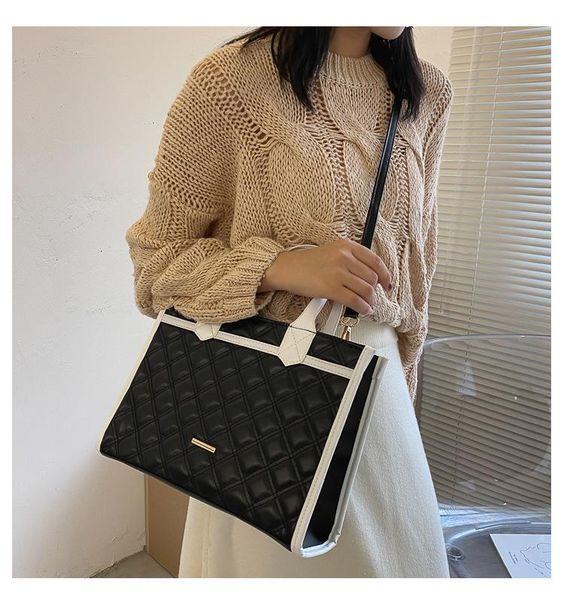 

shoulder bags pu ladies rhombicbags large-capacity portable totes trendy fashion messenger handbag casual luxury handbags with sense of desi