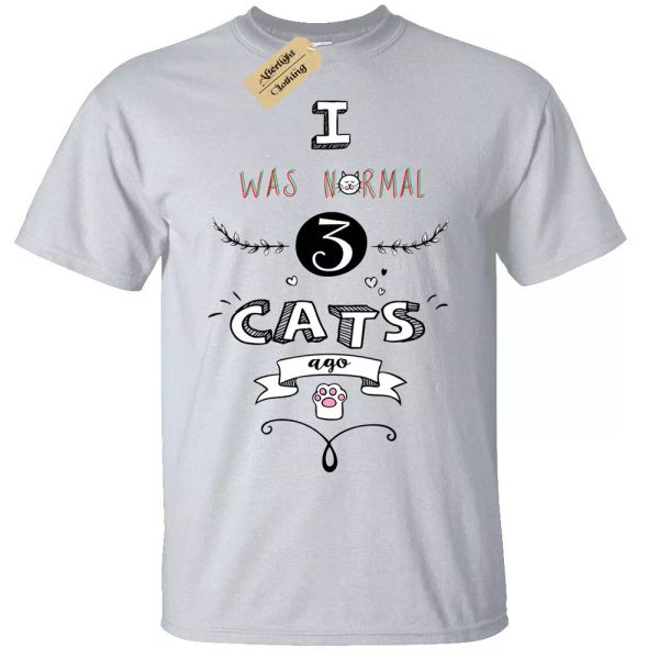 

i was normal 3 cats ago t-shirt man funny gift cat lover, White;black