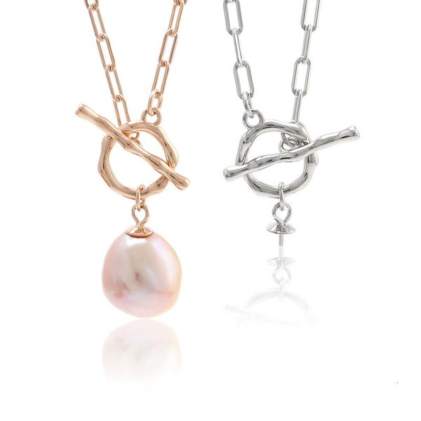 

necklace fashionable baroque pearl short ot buckle women's s925 silver cool fashion chain accessories