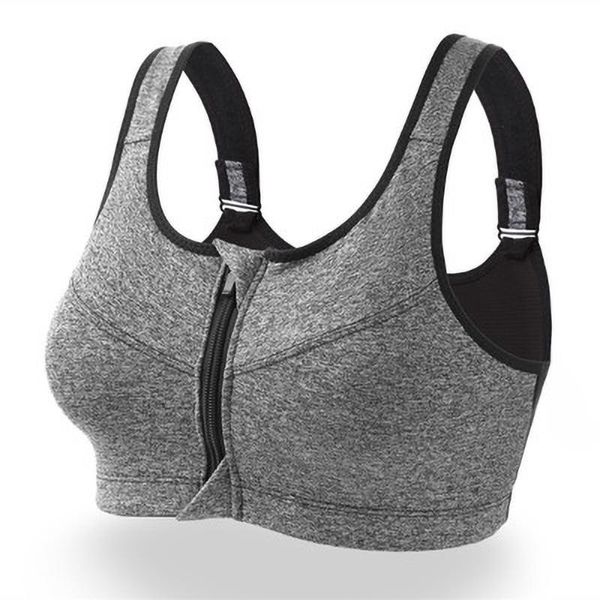 

yoga outfit ladies sports bra front zipper shockproof with detachable pad training fitness running gym top